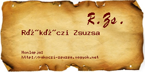 Rákóczi Zsuzsa névjegykártya